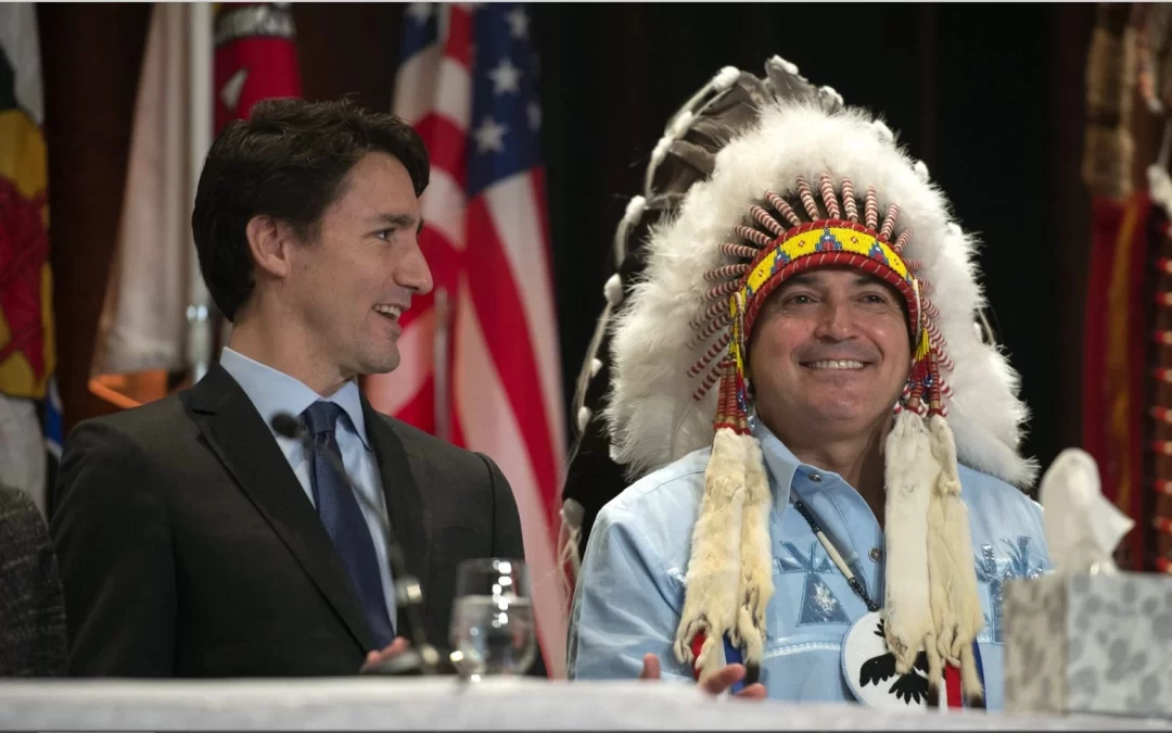 PM Trudeau with Indigenous Chief