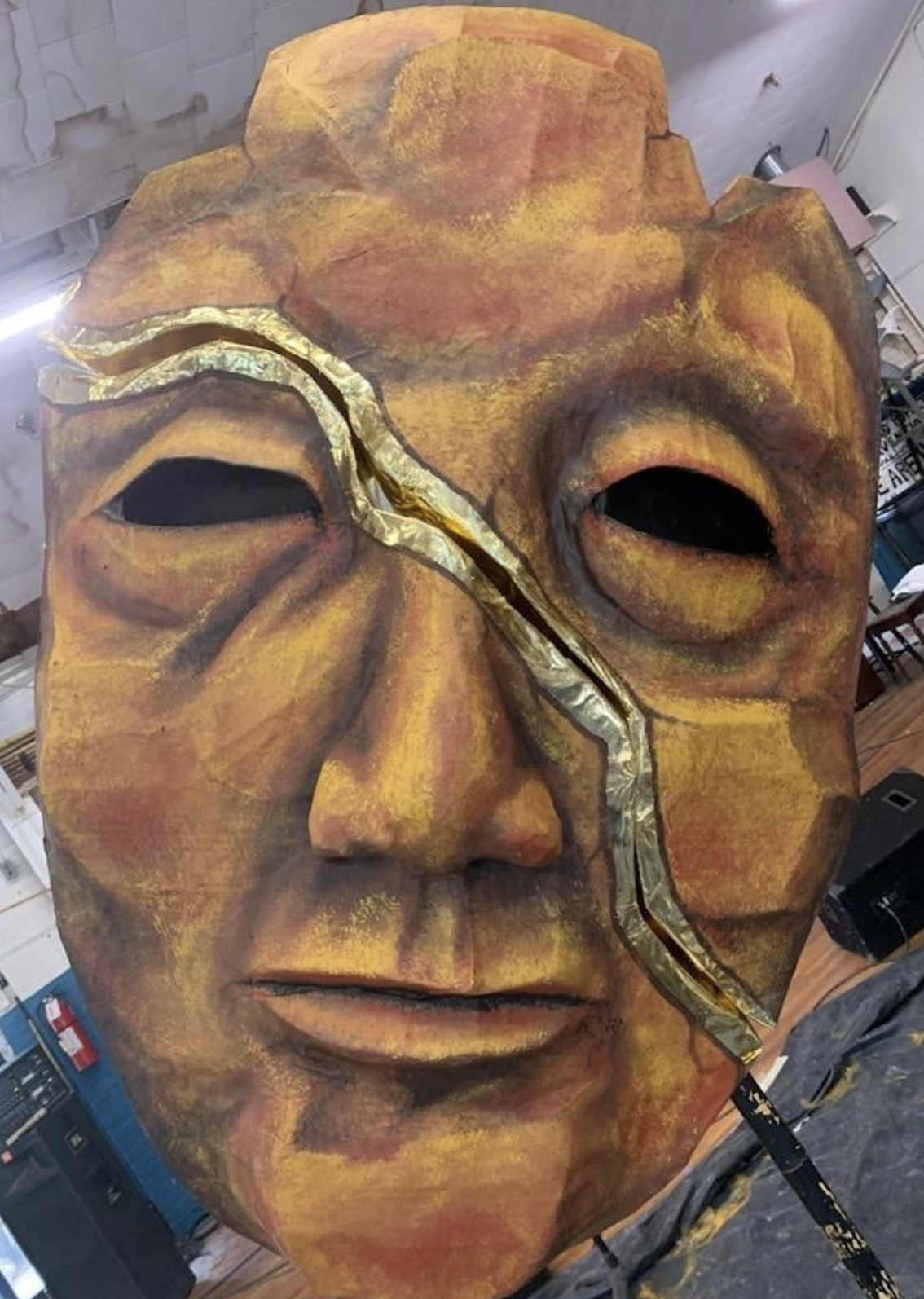 Paprhand Theatre Mask Golden Man