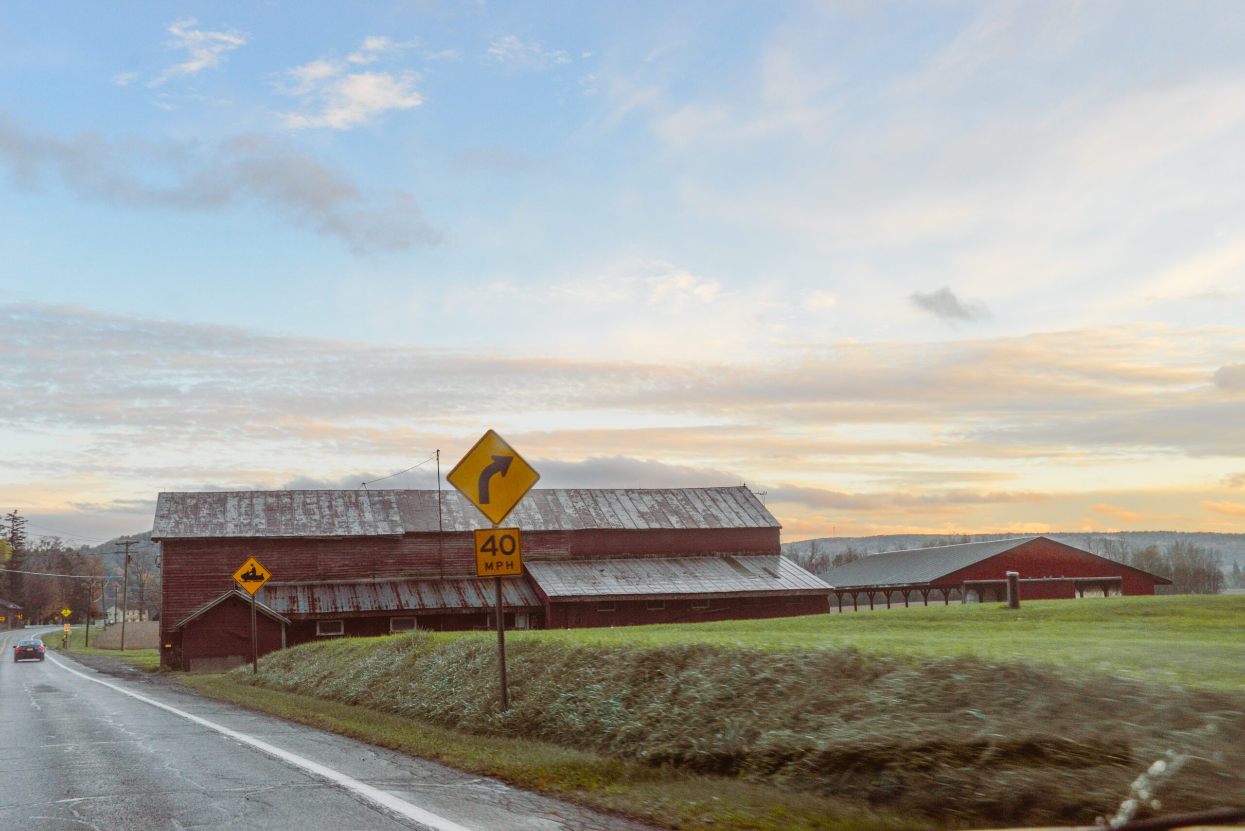 Red barns side of blue highway by Franklin Crawford 10-24-21