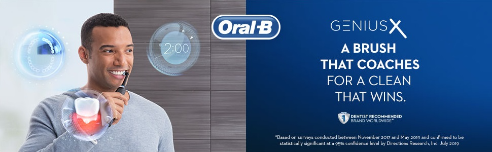 Oral B Genius X slide 1 a brush that coaches for a clean that wins