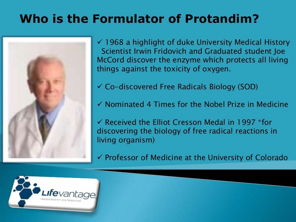 Who is the formulator of Protandim?