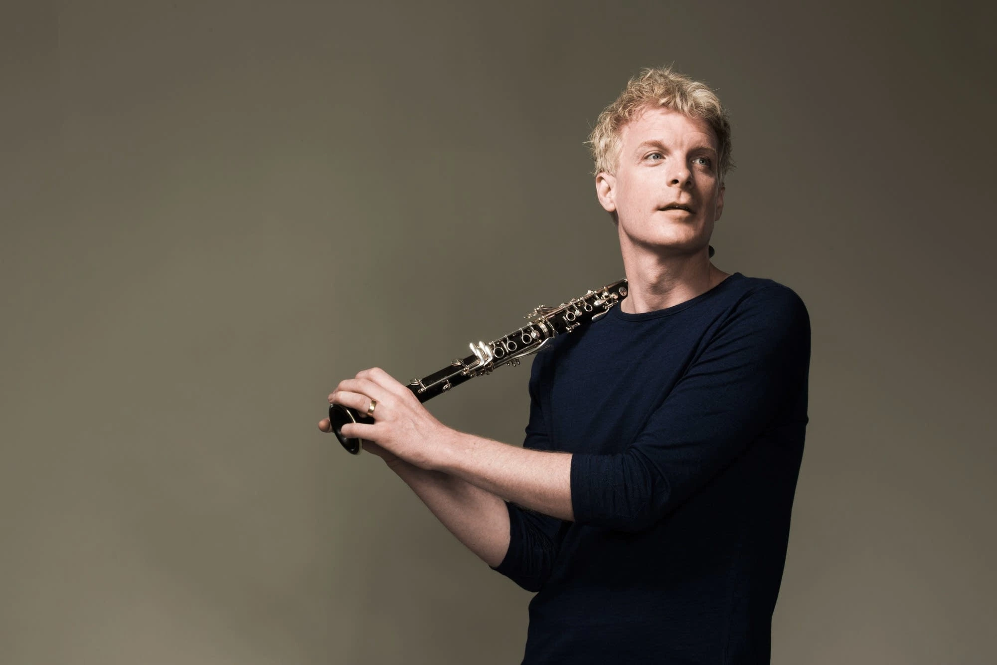 Martin Frost with clarinet over shoulder