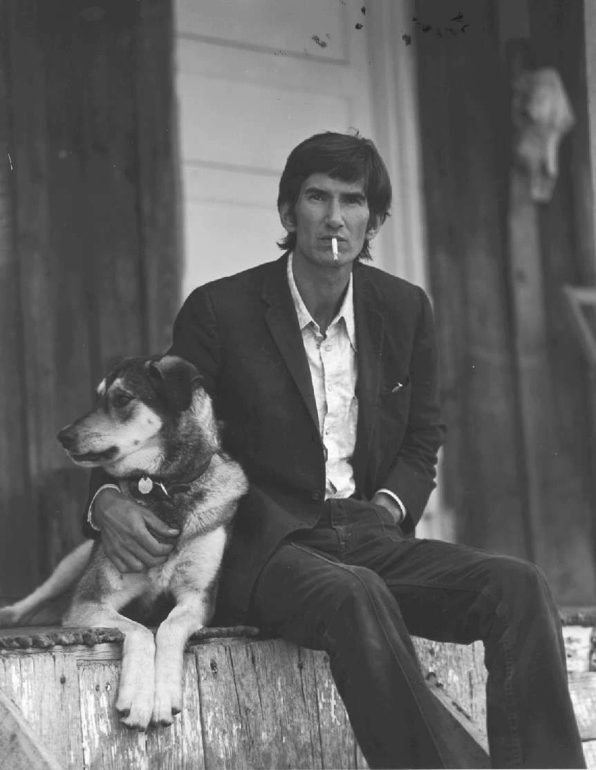 Townes Van Zandt with his dog