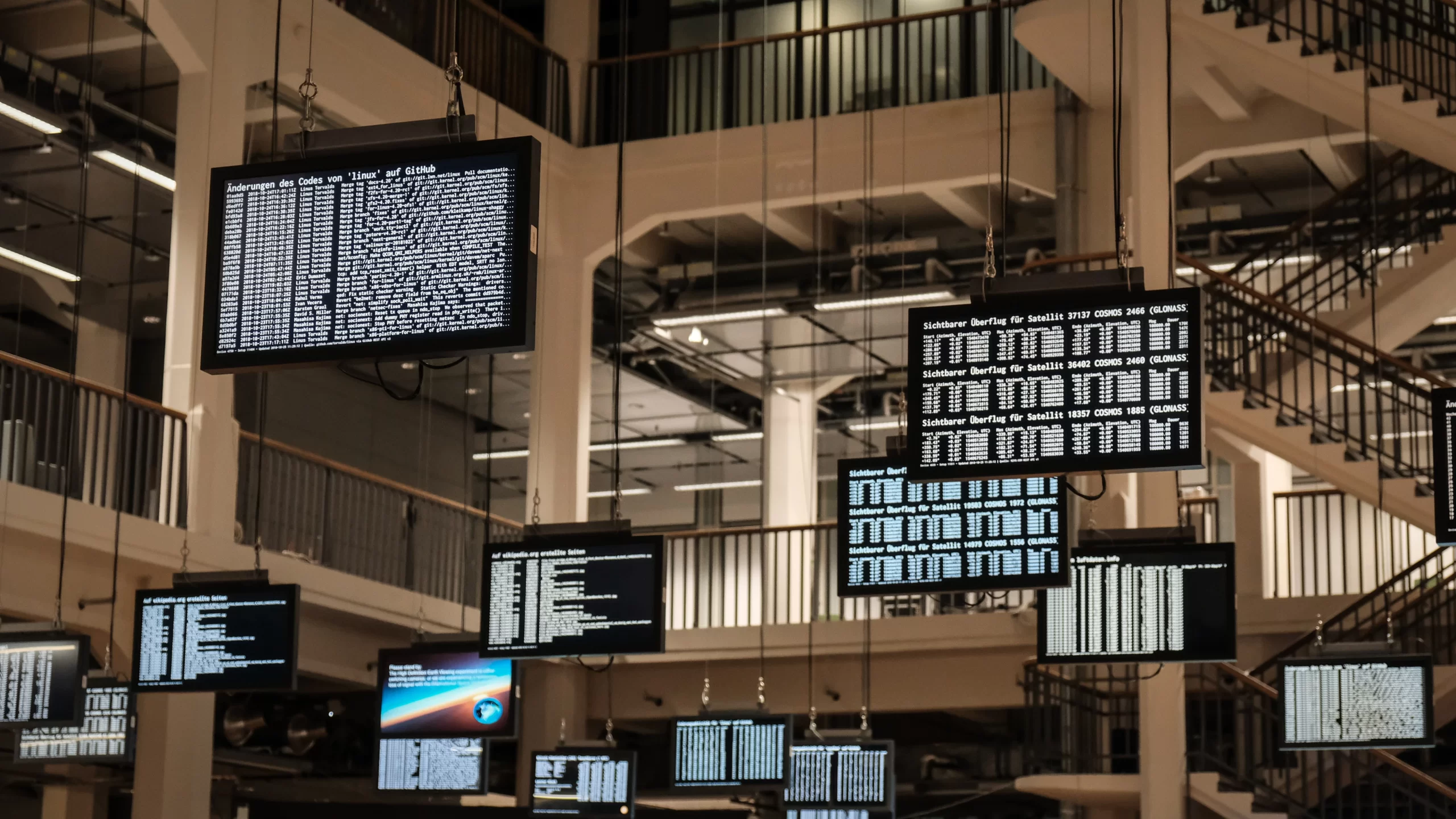 Database screens in overhead display