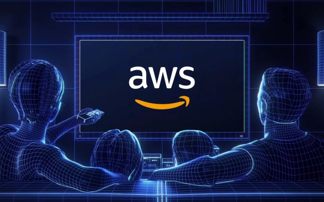 AWS on screen in living room with virtual family